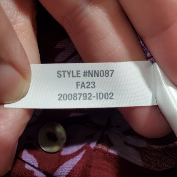 NWT Madewell Button Front V-Neck Cropped Long-Sleeved Cabernet Floral Top Sz XS - Picture 7 of 13